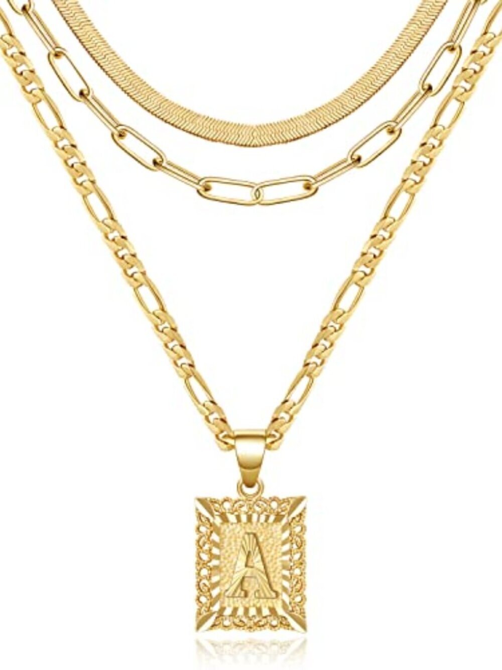 🆕 KissYan Gold Layered Necklace Set for Womens, 14K Gold Plated Initial Letter